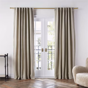 Warm Beige EUROPEAN FLAX ™-Certified Linen Blackout Window Curtain Panel 52"x120"